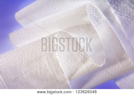 White Toilet Paper In Closeup
