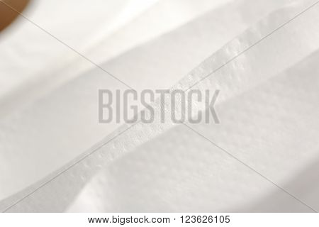 White Toilet Paper In Closeup