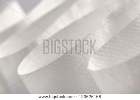 White Toilet Paper In Closeup