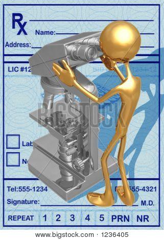 3D Medical Research Microscope Concept