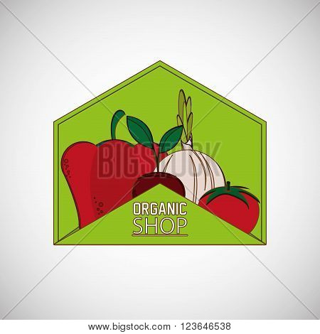 Organic shop concept with icon design, vector illustration 10 eps graphic