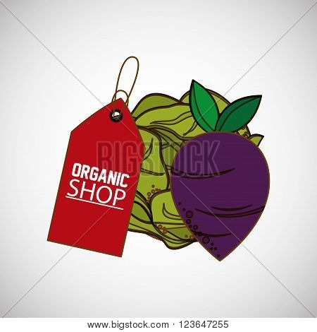 Organic shop concept with icon design, vector illustration 10 eps graphic