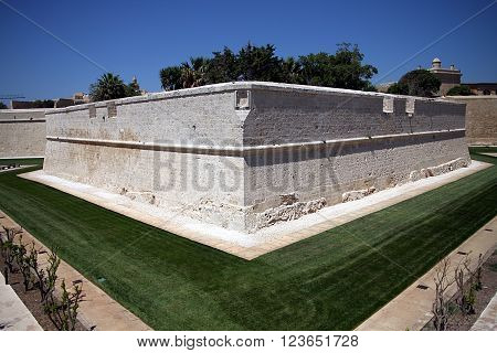 Defense walls of medieval city Mdina, Malta