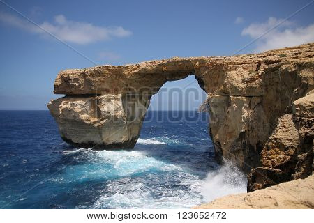 Azure Window on the coast of Gozo Island, Malta