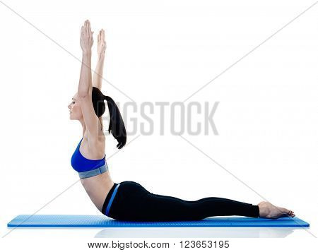 woman fitness pilates exercices isolated