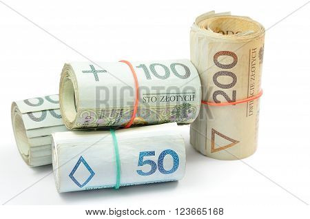 Rolls Of Polish Banknotes
