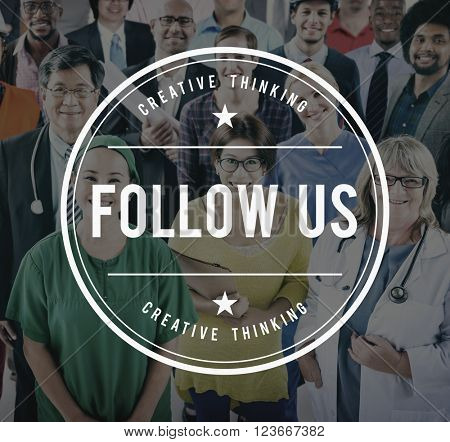 Folllow Follow Us Follower Followering Sharing Concept