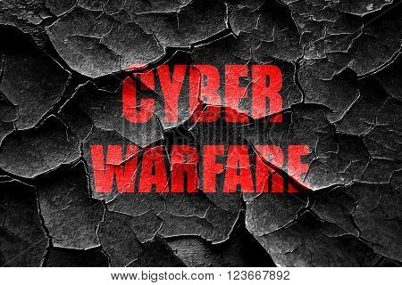 Grunge cracked Cyber warfare background with some smooth lines