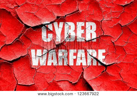 Grunge cracked Cyber warfare background with some smooth lines