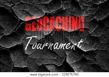 Grunge cracked geocaching sign background with some soft smooth lines