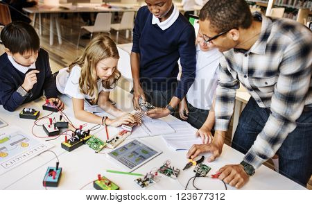 Education School Student Circuit Electricity Transistor Concept