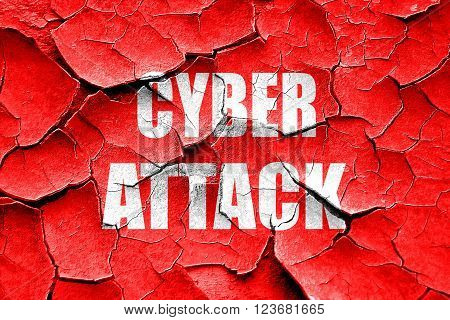 Grunge cracked Cyber warfare background with some smooth lines