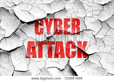 Grunge cracked Cyber warfare background with some smooth lines