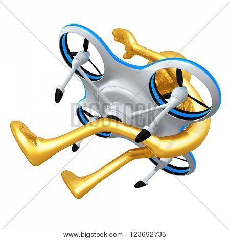 Aerial Drone 3D Illustration Concept 