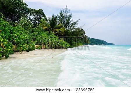 beach with white sand of Tachai island Thailand.