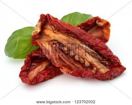 Dried tomatoes isolated on white background cutout