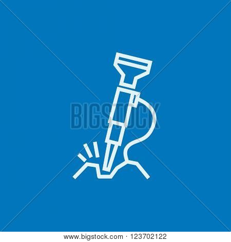 Pneumatic hammer drill line icon.