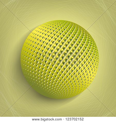 3D Illustration sphere with Halftone-Effect on a colored background