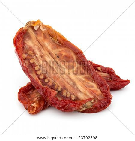 Dried tomatoes isolated on white background cutout