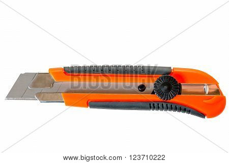 Sharp Knife Office Orange Isolated Close Up
