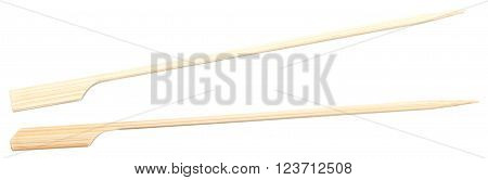 two sticks for kebab or canape isolated on white background