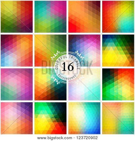 Set of colorful backgrounds. Vector geometric shapes.