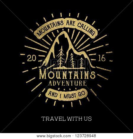 Mountain adventure lettering