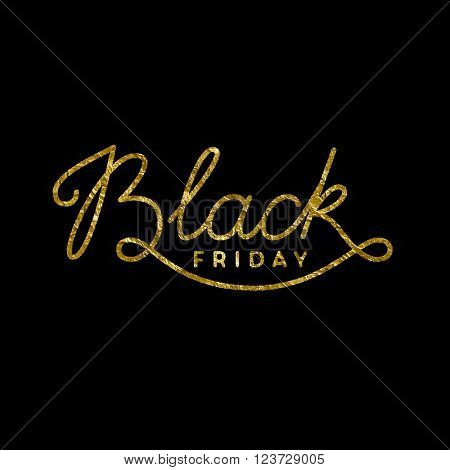 Black friday gold foil illustration