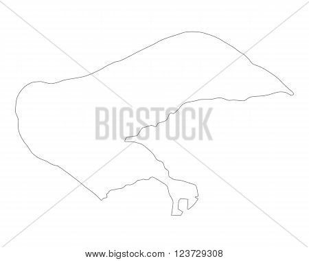Gray and white contour line map of Borkum
