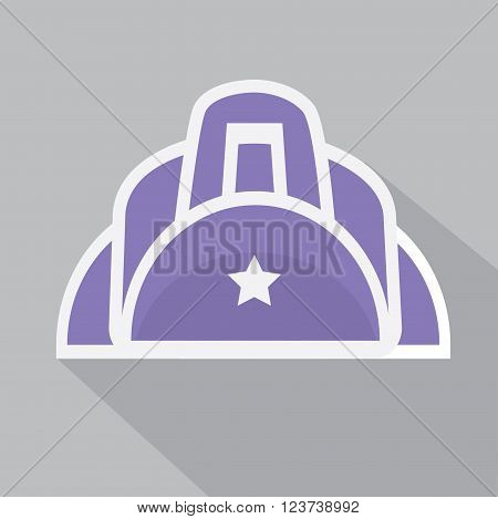 Duffle sport bag icon. Flat vector illustration.