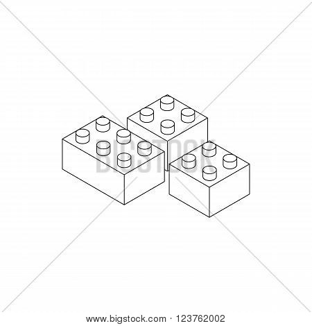 Building connector bricks icon in isometric 3d style isolated on white background
