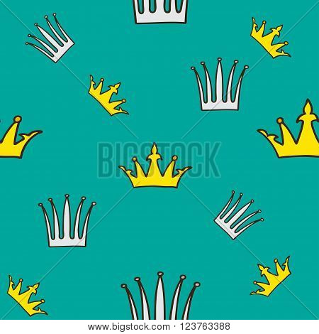 Crown color pattern, princess crown, vector illustration