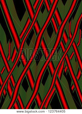 St. Patrick's Day Celtic background. Diagonal green plaid. Fractal artwork for creative design.