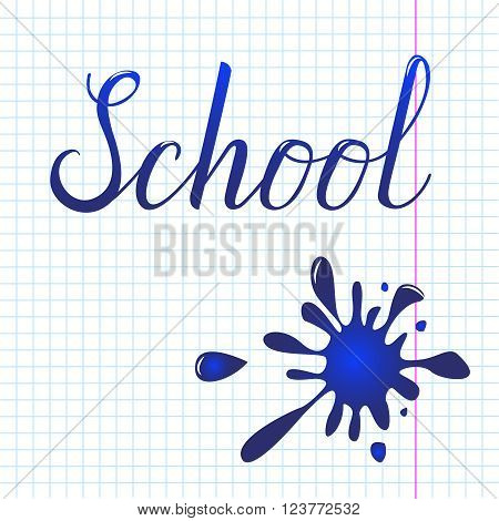 Hand-Drawn School Sketchy Notebook Doodles with Lettering Vector Illustration Design Elements on Sketchbook Paper Background