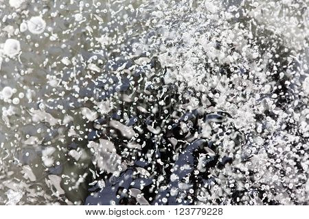 abstraction. bubbles inside fresh ice macro closeup