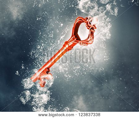 Question mark in water
