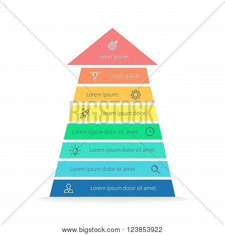 Arrow infographic. Chart, diagram, scheme, graph with 8 steps, options, parts, processes. Vector design element.