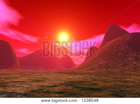Stock Illustration af Mars solnedgang