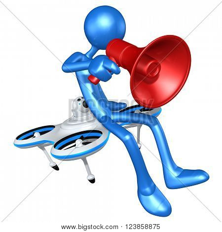 Aerial Drone 3D Illustration Concept 