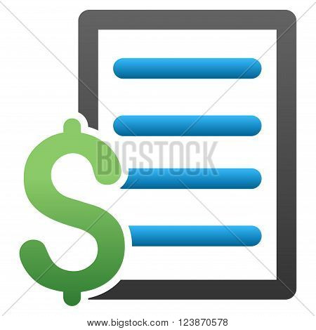 Pricelist vector toolbar icon for software design. Style is a gradient icon symbol on a white background.