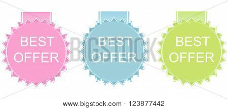 Vector best offer labels set on white background