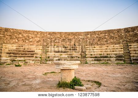 Amphitheater in ancient city of Salamis located in eastern part of Cyprus.