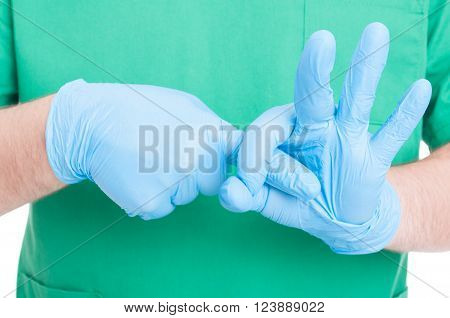 Doctor Hands Making Obscene Gesture Simulating Sex