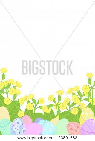 spring flowers illustration, greeting card, vector image