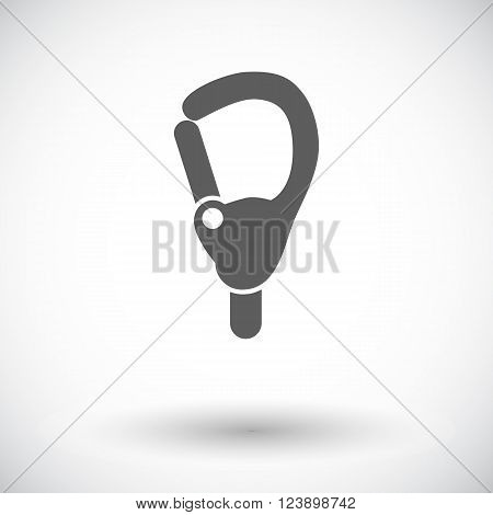 Carabiner icon. Flat vector related icon for web and mobile applications. It can be used as - logo, pictogram, icon, infographic element. Vector Illustration.