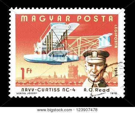 HUNGARY - CIRCA 1978 : Cancelled postage stamp printed by Hungary, that shows Albert Cushing Read.