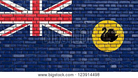 flag of Western Australia painted on brick wall