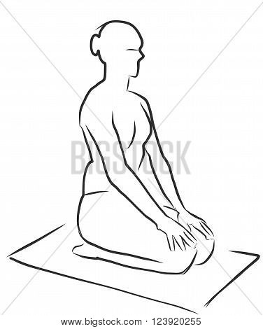 Vajrasana Diamond Pose, Yoga Figure