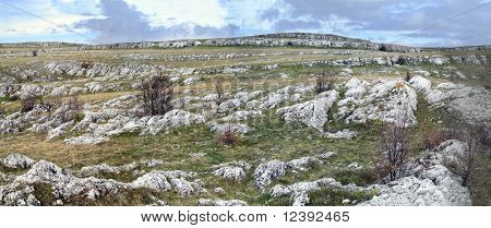 Panorama dell'altopiano di Karabie, Crimea, Ucraina