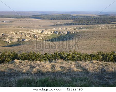 Panorama dell'altopiano di Karabie, Crimea, Ucraina